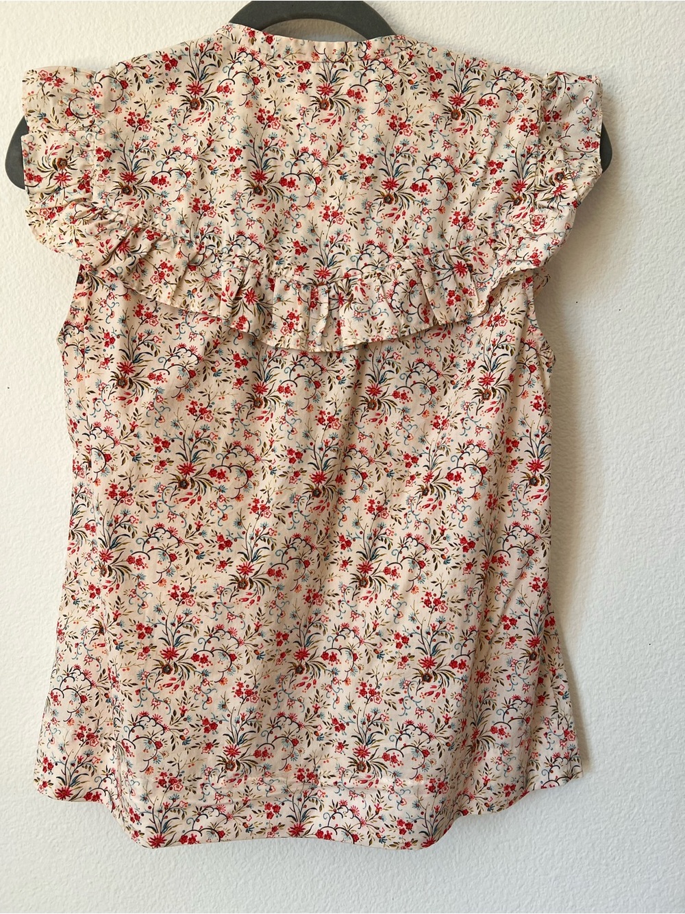 Rebecca Taylor Cream Country Floral Ruffle Button-Front Blouse Top XS - Picture 6 of 7